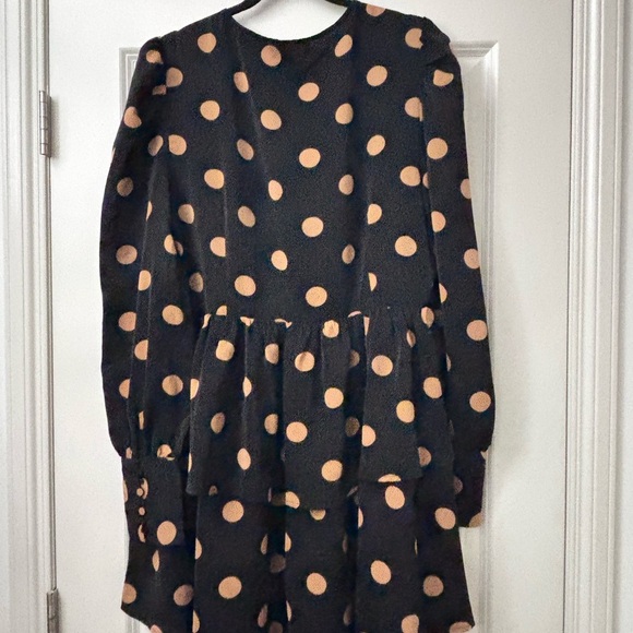En Saison Black and Tan Polka Dot Long Sleeve Dress - Picture 2 of 14